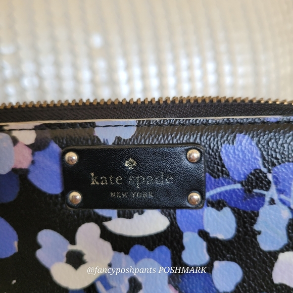 KATE SPADE floral multi-compartment multi-zip purse large wallet card holder - Picture 15 of 17